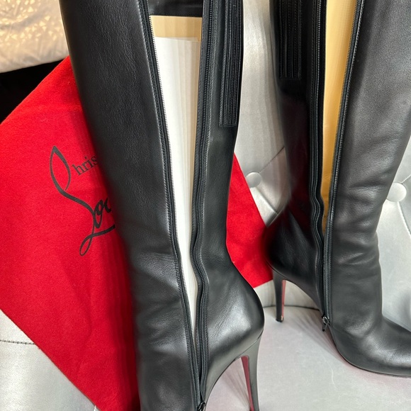 Christian Louboutin Babel 100 Calf Carezza Knee High Leather boots - Picture 14 of 16